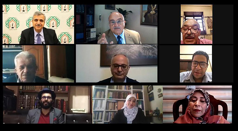 HRH Prince Hassan speaks during a virtual event organised by the Arab Thought Forum (Petra photo)